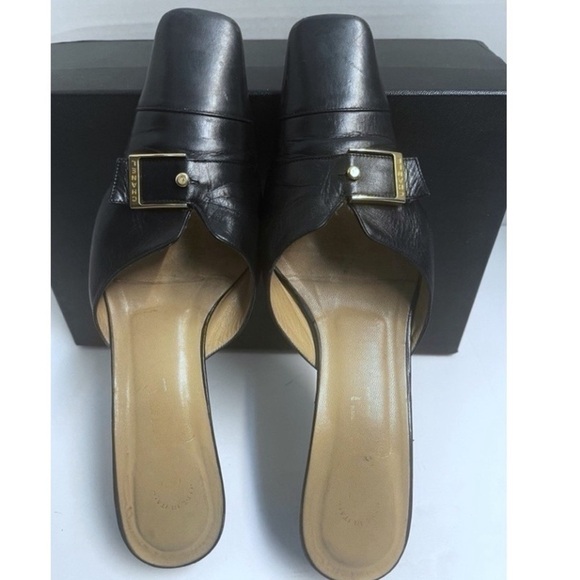 Vintage CHANEL Mules Shoes with Buckle and CC Logo Size 38 - Picture 7 of 7